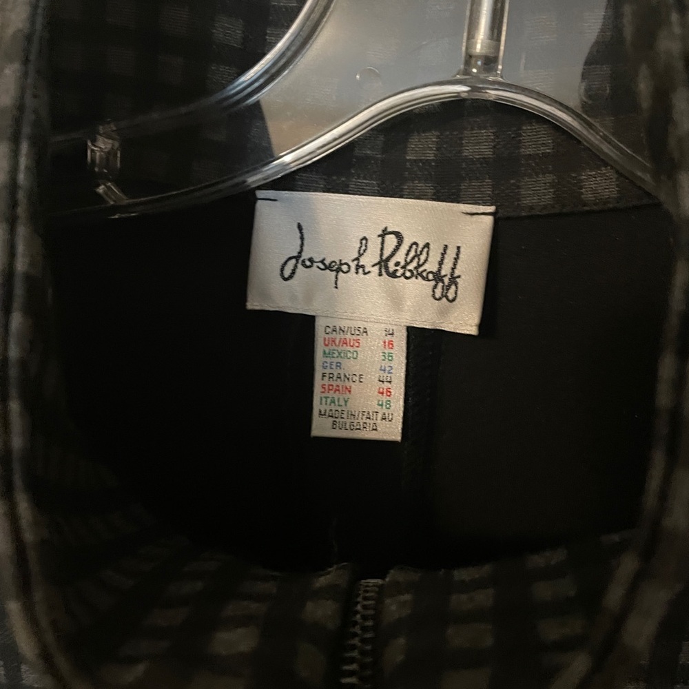 Joseph Ribkoff Black and Gray Checkered Blazer - Picture 3 of 15